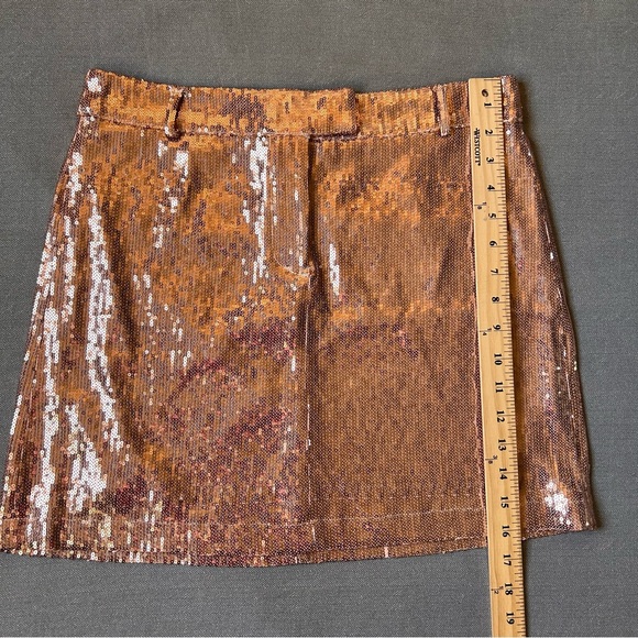 🆕 BB Dakota Rose Gold Sequin Mini Skirt - Picture 11 of 13